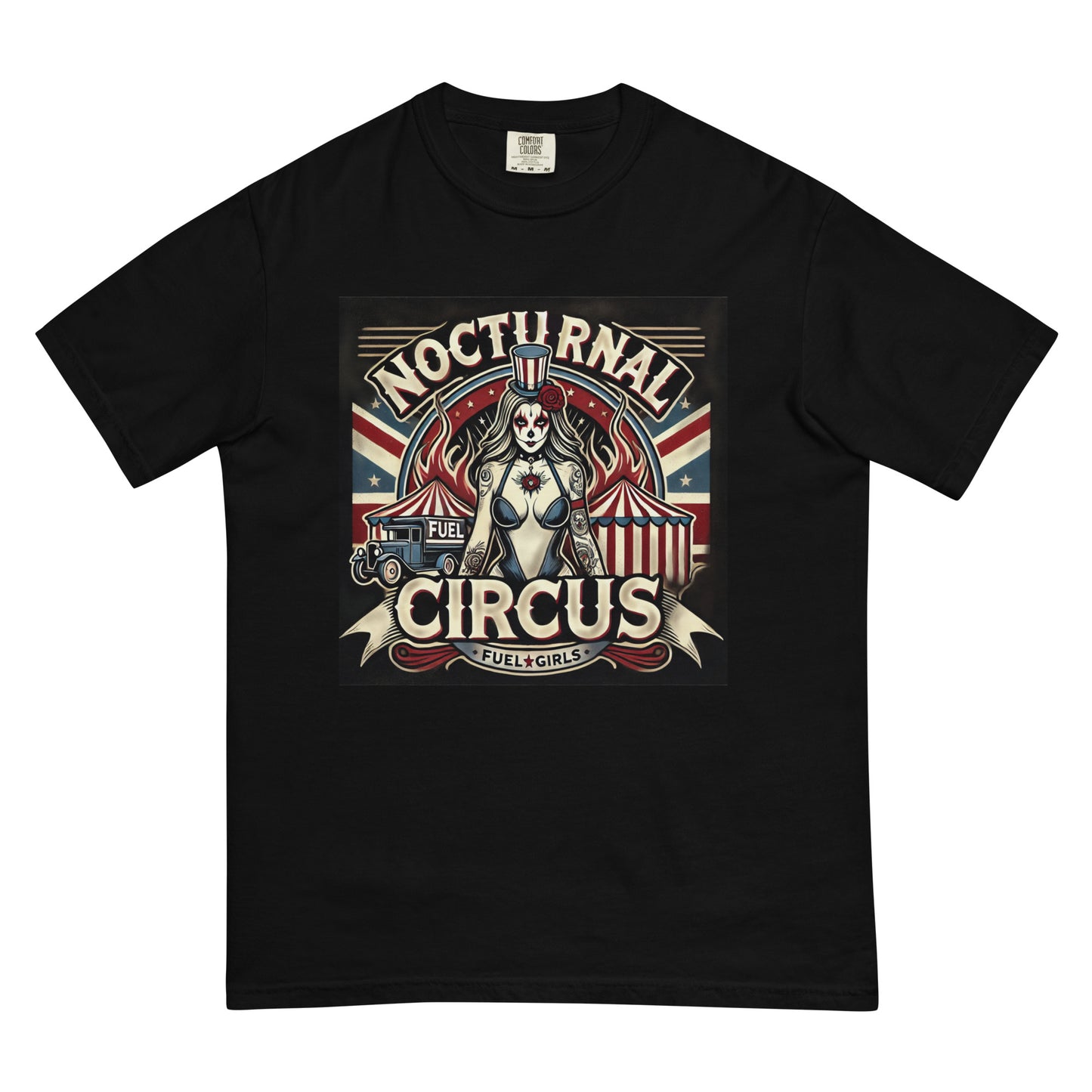 Fuel Girls Design, Circus, Unisex Garment-Dyed Heavyweight T-shirt